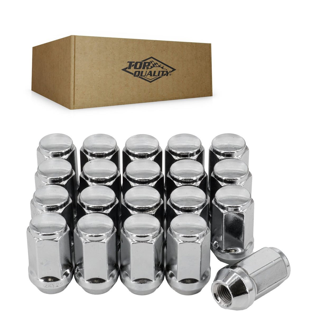 Top Quality Chrome Wheel Nut Bulge Acorn 21 HEX M12X1.25 (20 Pack) For Nissan Subaru Rogue Forester Sentra Outback Impreza