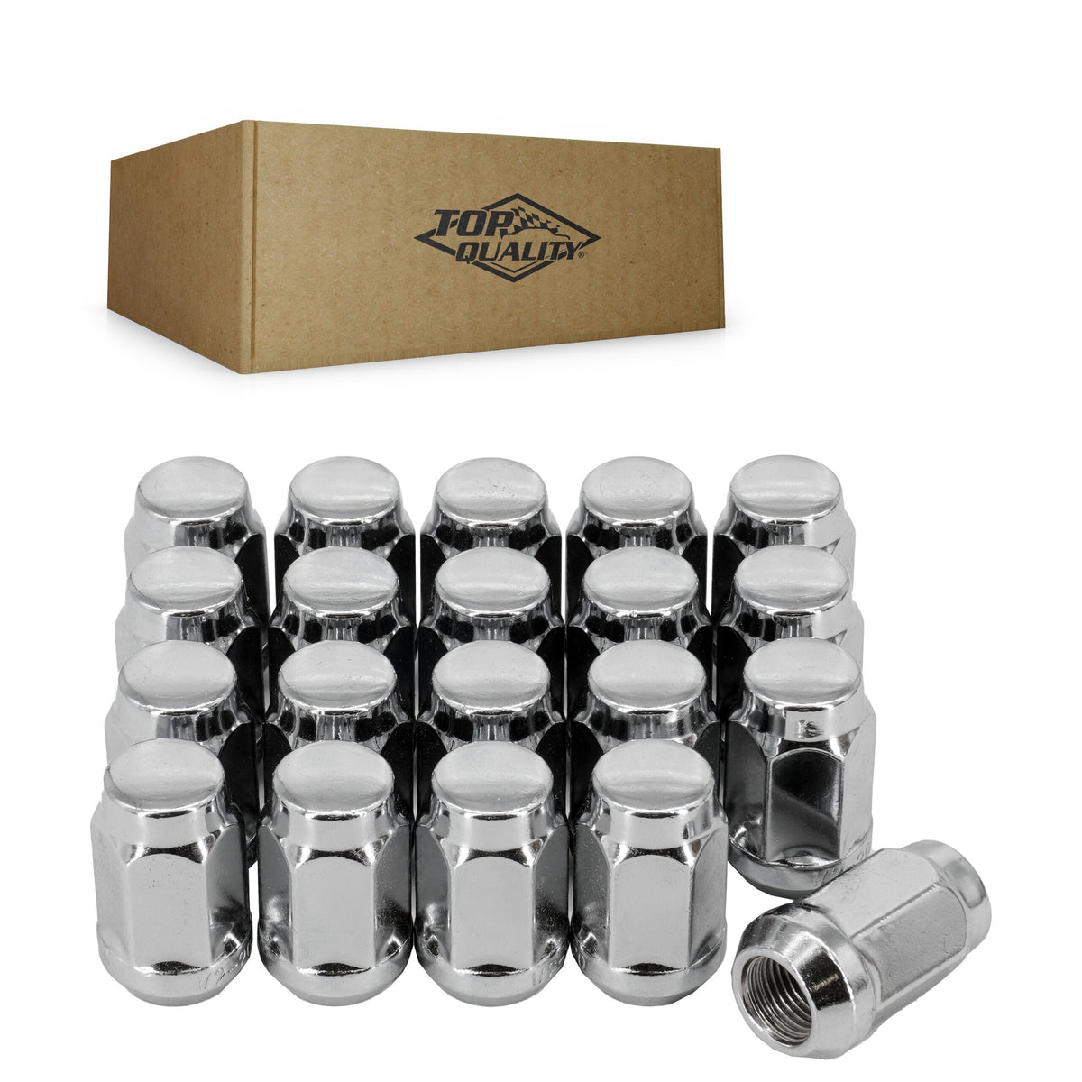 Top Quality Chrome Wheel Lug Nut Bulge Acorn 19 HEX 1/2"X20 (20 Pack) For Ford Ranger Explorer Edge Lincoln MKX Flex Mazda