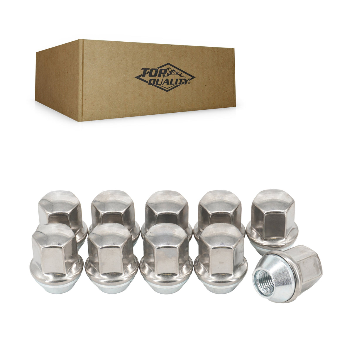 Top Quality Stainless Wheel Lug Nut Duplex Bulge Acorn 7/8" HEX 9/16"X18 (10 Pack) For Dodge Ram 1500 Dakota Durango
