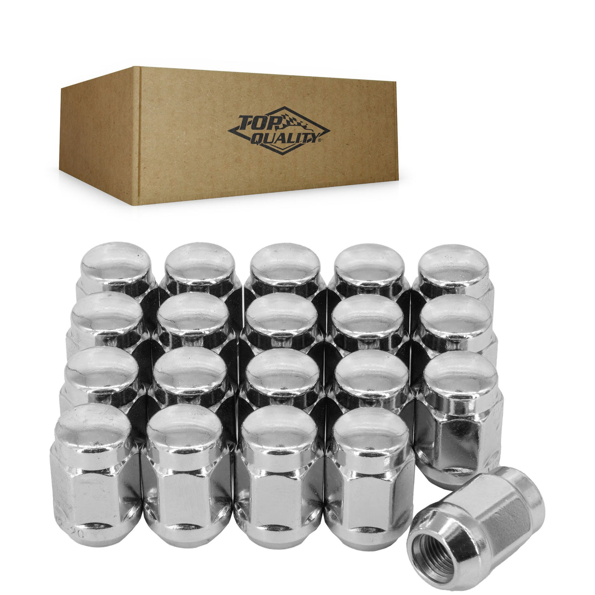 Top Quality Chrome Wheel Lug Nut Bulge Acorn 21 HEX 1/2"X20 (20 Pack) For Ford Ranger Explorer Edge Lincoln MKX Flex Mazda