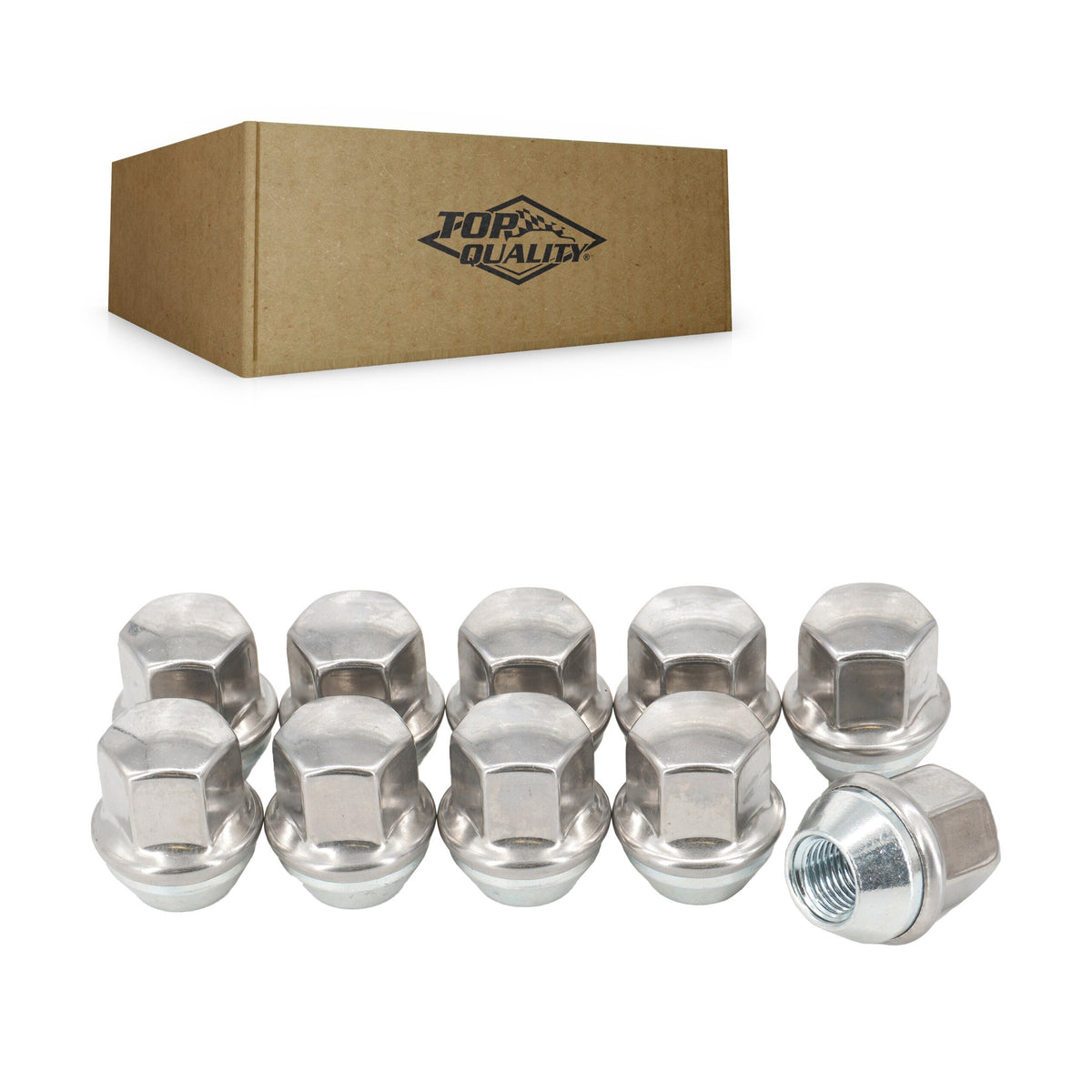 Top Quality Chrome Wheel Lug Nut Duplex Bulge Acorn 22 HEX M14X1.5 (10 Pack) For 2011-2023 Dodge Charger Chrysler 300