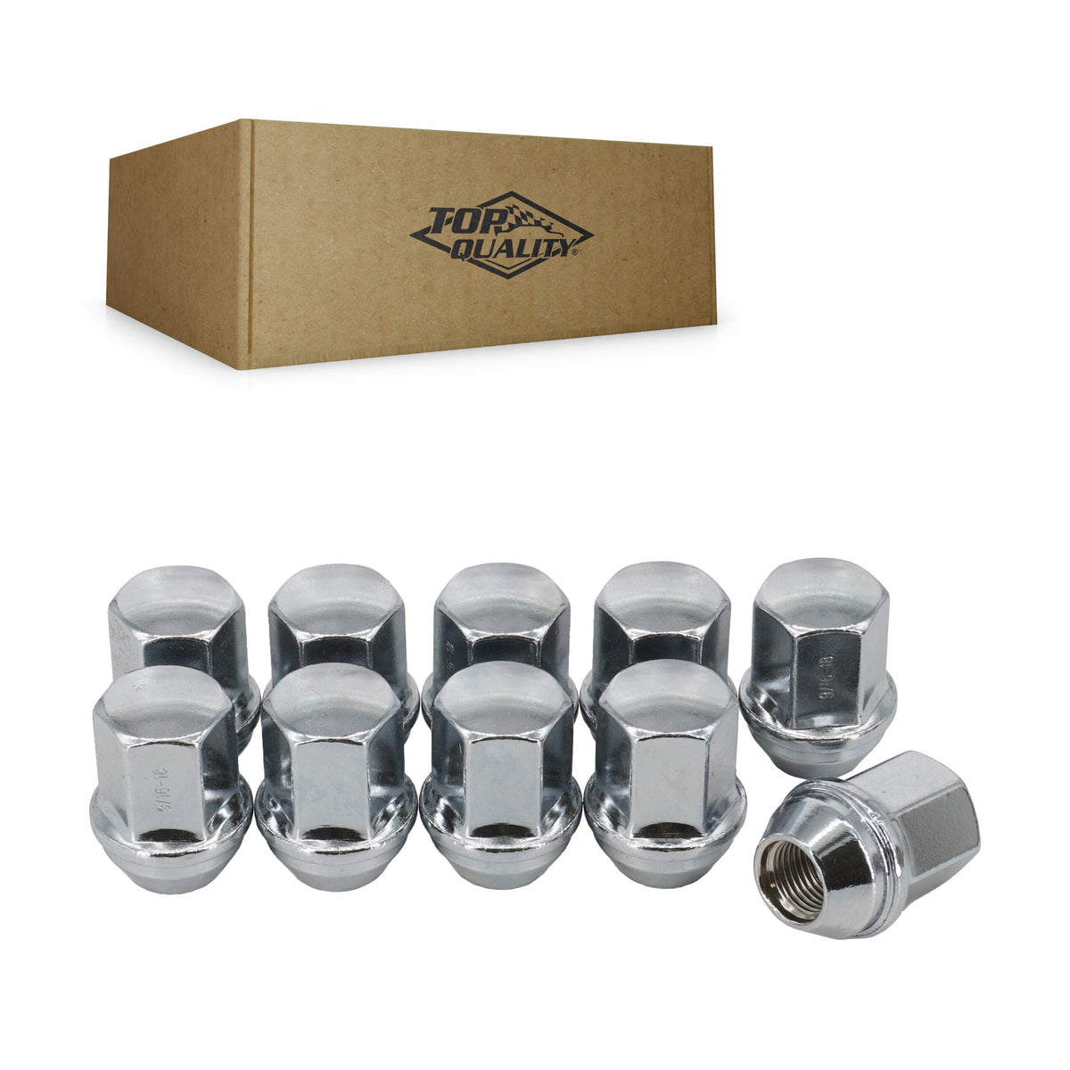 Top Quality Chrome Wheel Lug Nut Duplex Bulge Acorn 7/8" HEX 9/16"X18 (10 Pack) For Dodge Ram 1500 Dakota Durango Chrysler