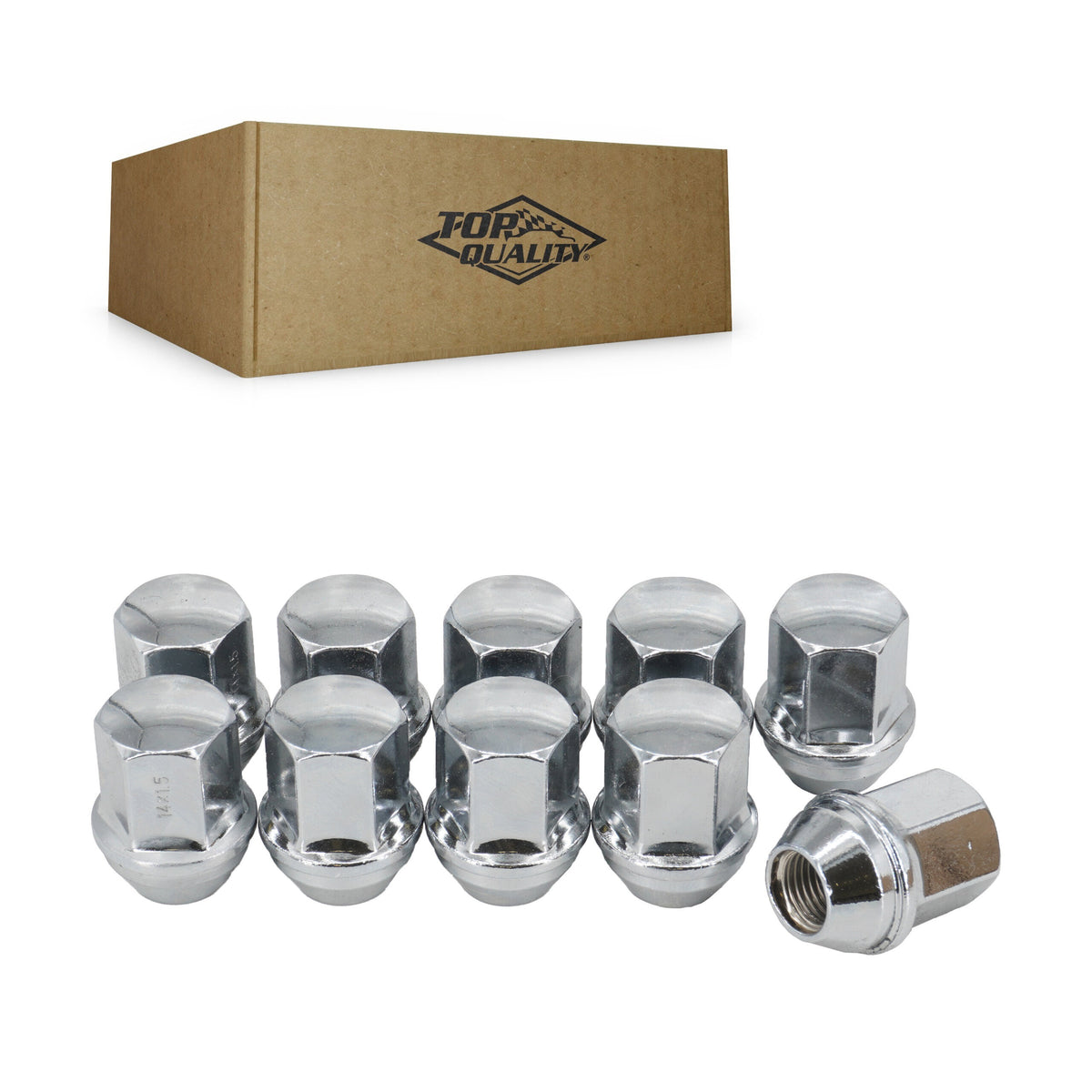 Top Quality Chrome Wheel Lug Nut Duplex Bulge Acorn 22 HEX M14X1.5 (10 Pack) For Ram 1500 Jeep Classic Grand Cherokee