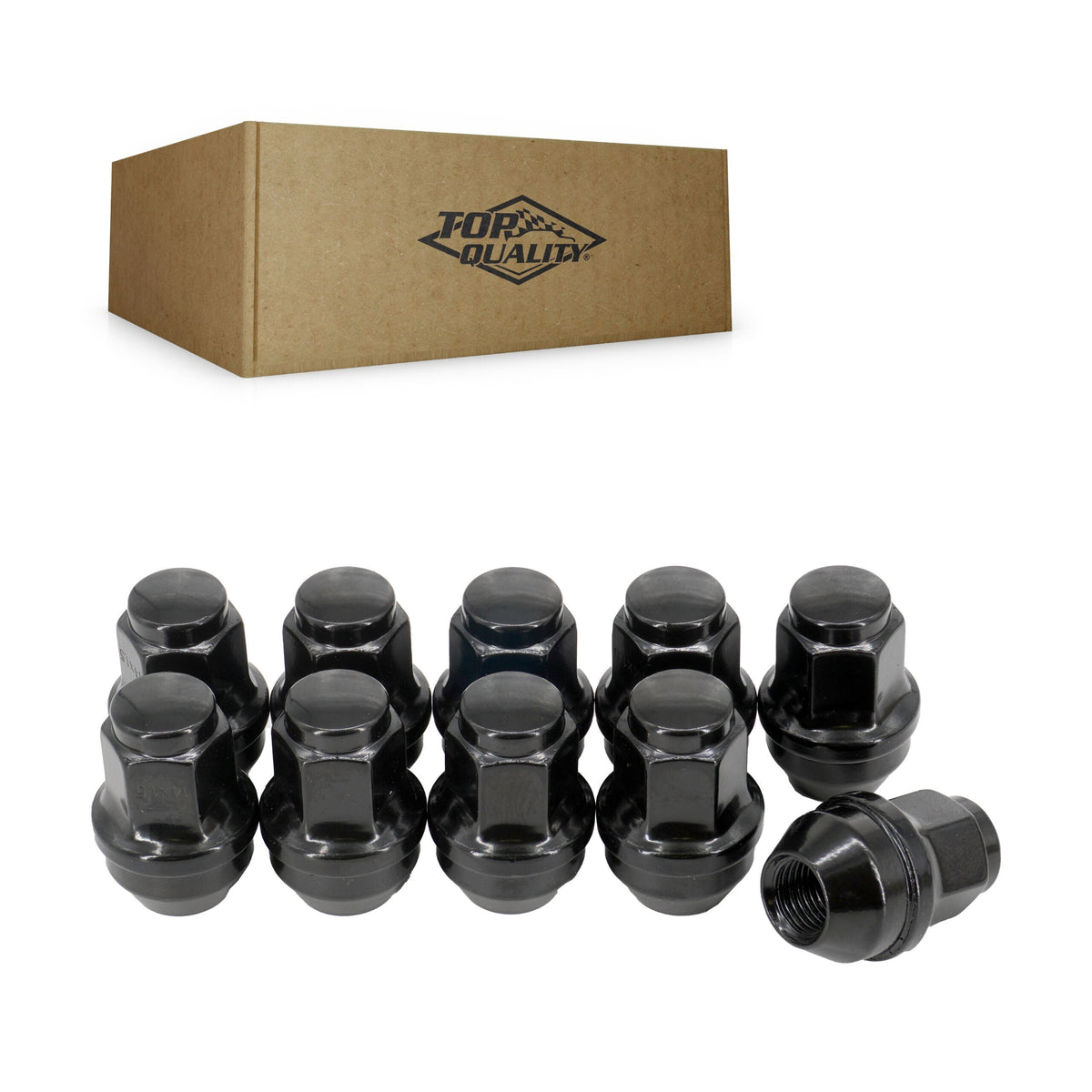 Top Quality Black Wheel Lug Nut Bulge Acorn 21 HEX M14X1.5 (10 Pack) For Ford F-150 Transit-250 Transit-150 Mustang Mach-E