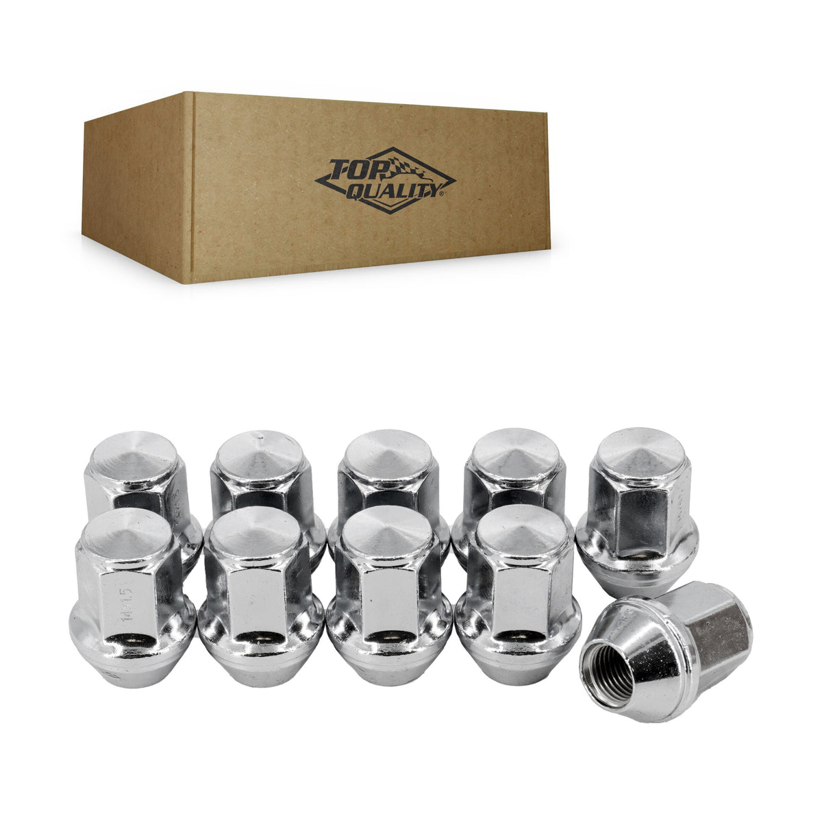 Top Quality Chrome Wheel Lug Nut Bulge Acorn 21 HEX M14X1.5 (10 Pack) For Ford Edge Explorer Mustang Lincoln Fusion Mach-E