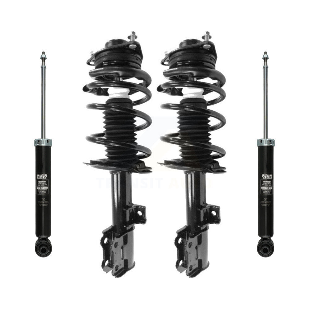 Transit Auto Front Rear Complete Suspension Shocks Strut And Coil Spring Mount Assemblies Kit For 2010-2011 Hyundai Genesis Coupe RWD Excludes Brembo Brakes - Left Right (Driver Passenger) K78M-100559