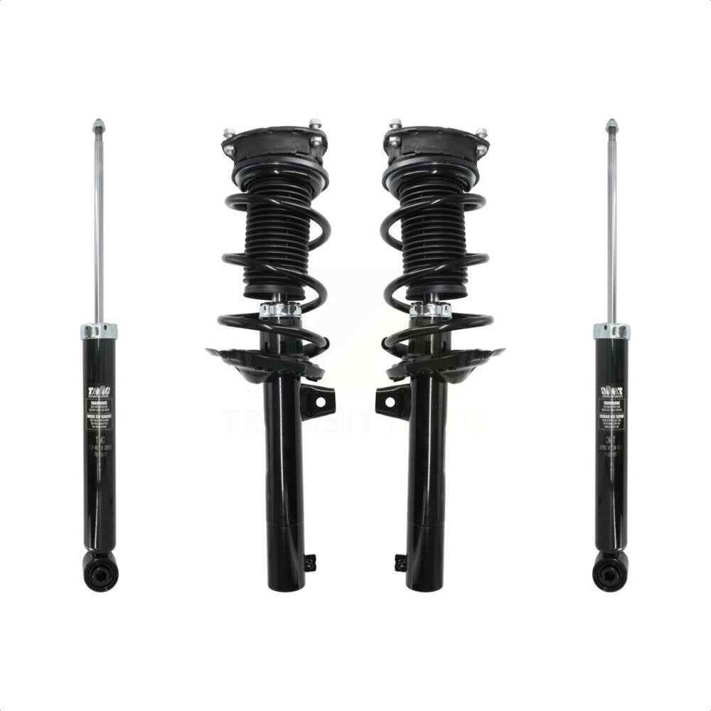 Transit Auto Front Rear Complete Suspension Shocks Strut And Coil Spring Mount Assemblies Kit For 2015 Volkswagen e-Golf With 50mm Lower Housing - Left Right Side (Driver Passenger) K78M-100564