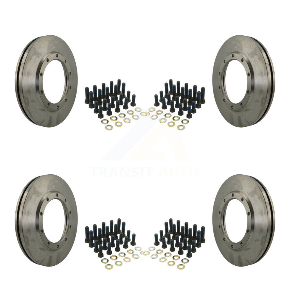 CMX Front Rear Disc Brake Rotors Kit For IC Corporation CE School Bus Commercial International 4400 HC Integrated Ford