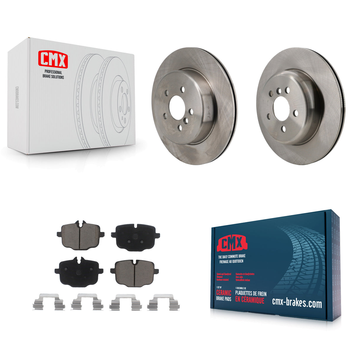 CMX Rear Disc Brake Rotors And Ceramic Pads For BMW 540i xDrive With 330mm Diameter Rotor K8C-104551