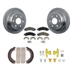Transit Auto Rear Disc Rotors Ceramic Pads Parking Brake Shoes And Hardware Kit For 2004 GMC Sierra 1500 With 2 Piston Caliper K8C-104791