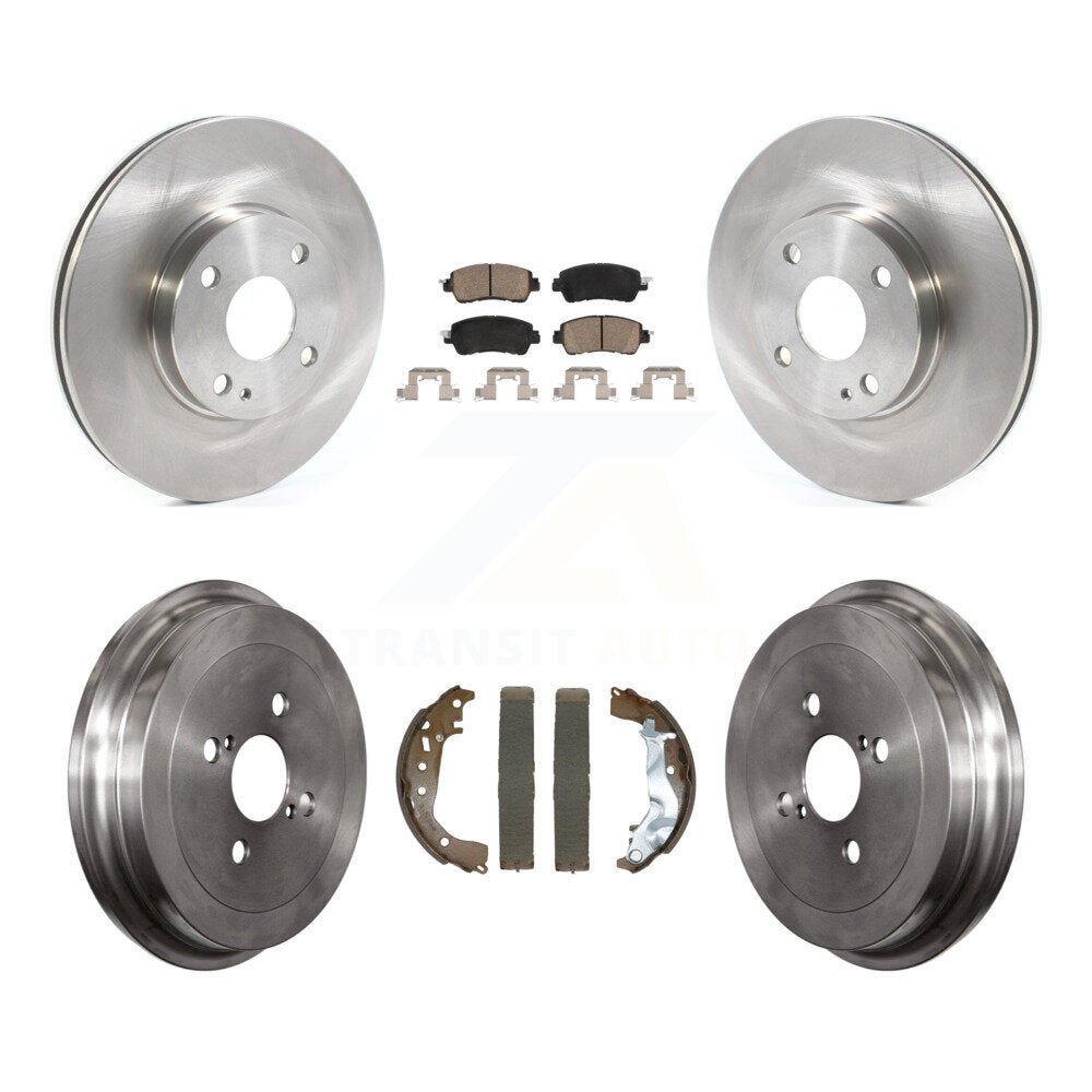 CMX Front Rear Disc Brake Rotors Ceramic Pads And Drum Kit For 2016-2018 Toyota Yaris Sedan K8C-104832