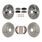CMX Front Rear Disc Brake Rotors Ceramic Pads And Drum Kit For 2019 Toyota Yaris Hatchback with rear brakes K8C-104834
