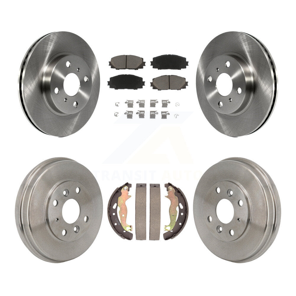 CMX Front Rear Disc Brake Rotors Ceramic Pads And Drum Kit For 2019 Toyota Yaris Hatchback with rear brakes K8C-104834