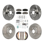 CMX Front Rear Disc Brake Rotors Ceramic Pads And Drum Kit (7Pc) For 2019 Toyota Yaris Hatchback with rear brakes K8C-104835