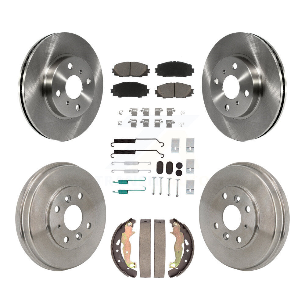 CMX Front Rear Disc Brake Rotors Ceramic Pads And Drum Kit (7Pc) For 2019 Toyota Yaris Hatchback with rear brakes K8C-104835