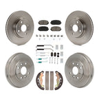 CMX Front Rear Disc Brake Rotors Ceramic Pads And Drum Kit (7Pc) For 2019 Toyota Yaris Hatchback with rear brakes K8C-104836