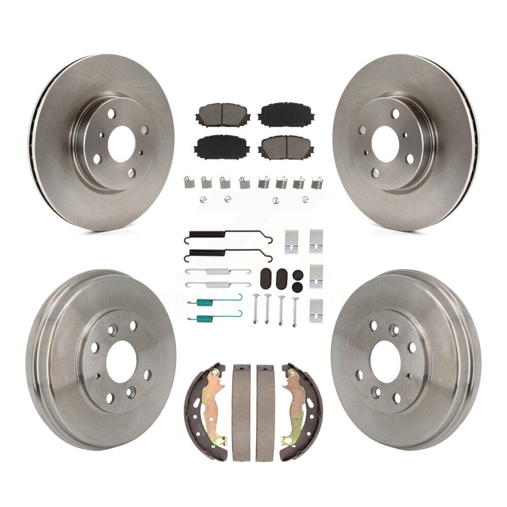 CMX Front Rear Disc Brake Rotors Ceramic Pads And Drum Kit (7Pc) For 2019 Toyota Yaris Hatchback with rear brakes K8C-104836