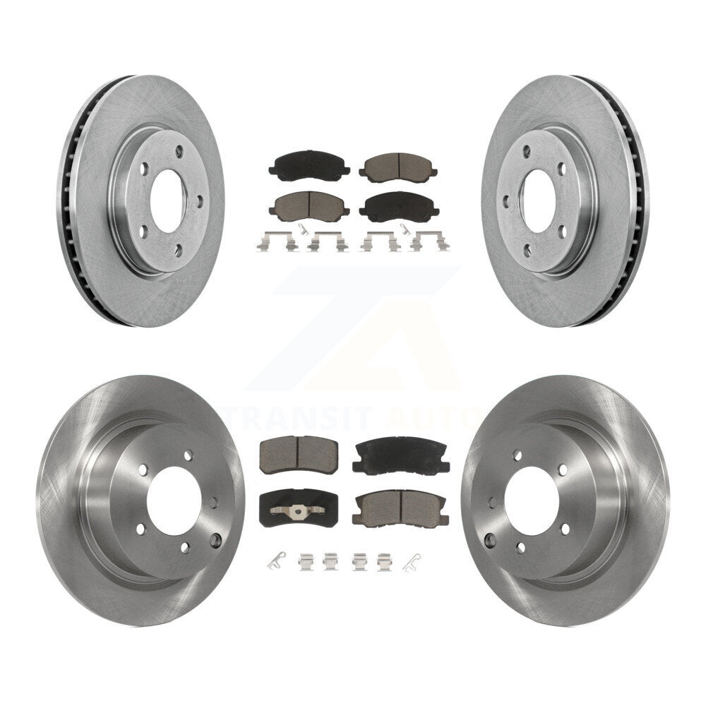 CMX Front Rear Disc Brake Rotors And Ceramic Pads Kit For Mitsubishi Lancer K8C-104837 - Product & Packaging View