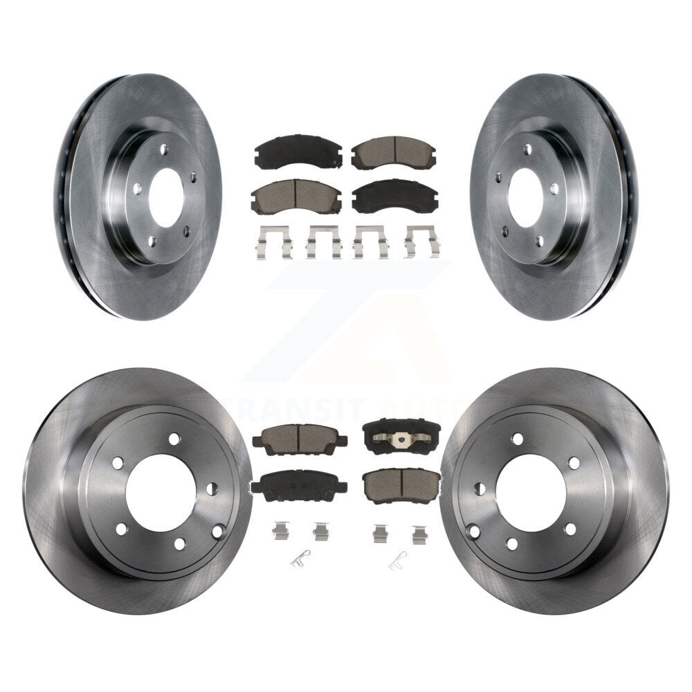 CMX Front Rear Disc Brake Rotors And Ceramic Pads Kit For 2017 Mitsubishi Lancer With 294mm Diameter Rotor K8C-104838
