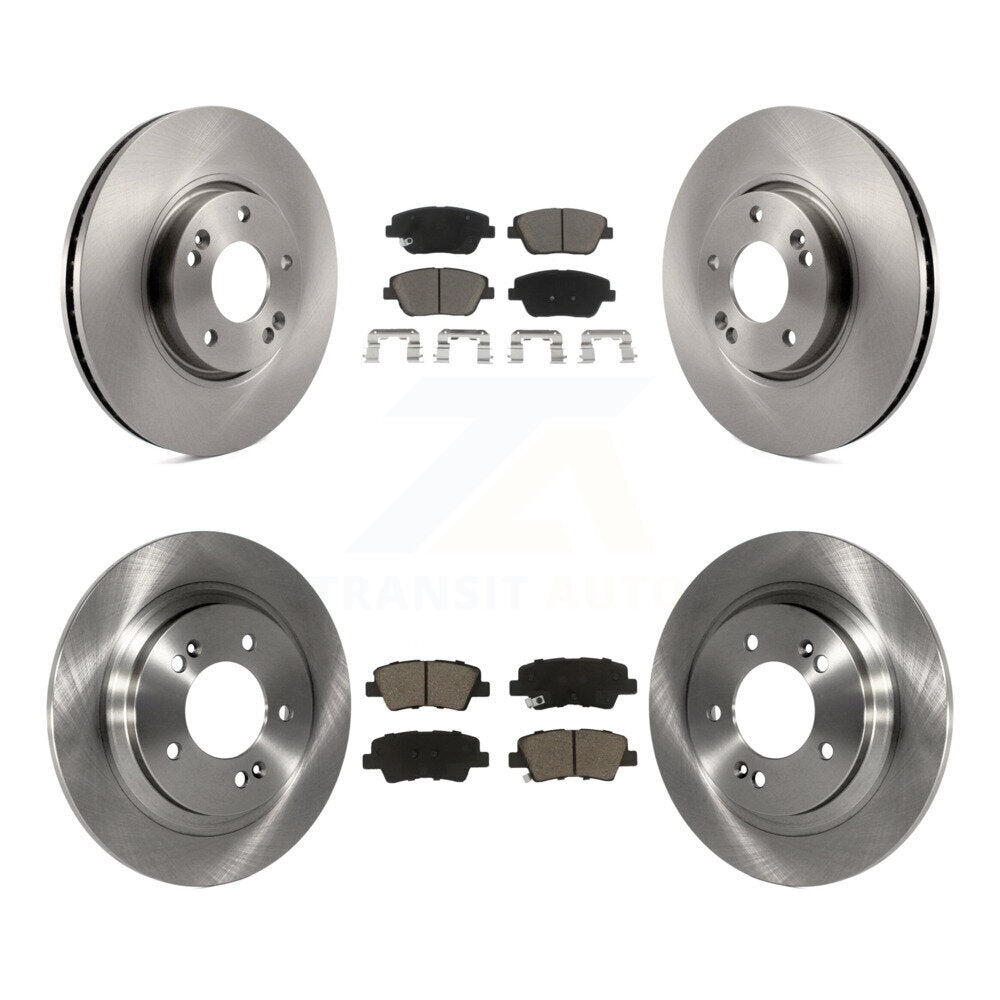 CMX Front Rear Disc Brake Rotors And Ceramic Pads Kit For 2016 Kia Optima Hybrid EX LX Premium With Electric Parking