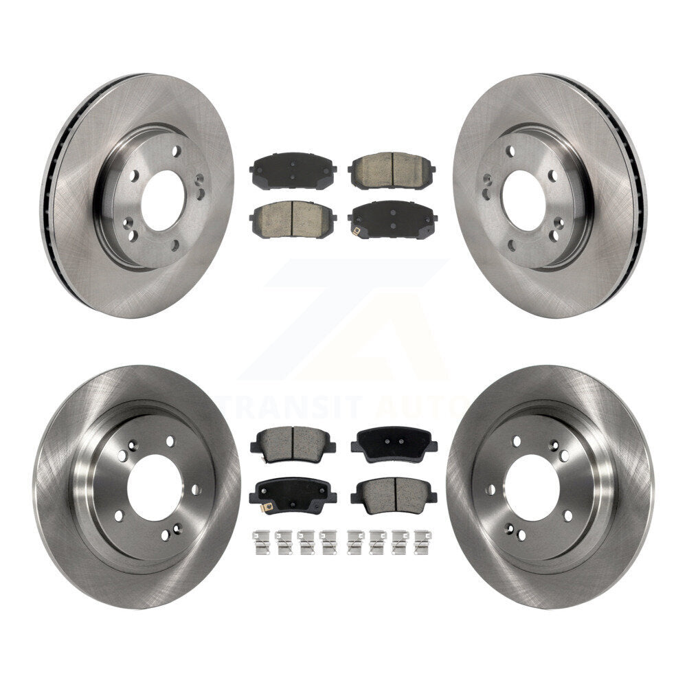 CMX Front Rear Disc Brake Rotors And Ceramic Pads Kit For 2021-2025 Hyundai Elantra 1.6L with Naturally Aspirated With