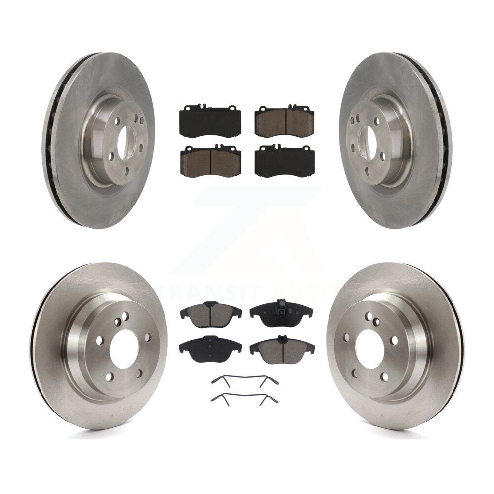CMX Front Rear Disc Brake Rotors And Ceramic Pads Kit For 2015 Mercedes-Benz E400 Convertible Coupe With 344mm Diameter