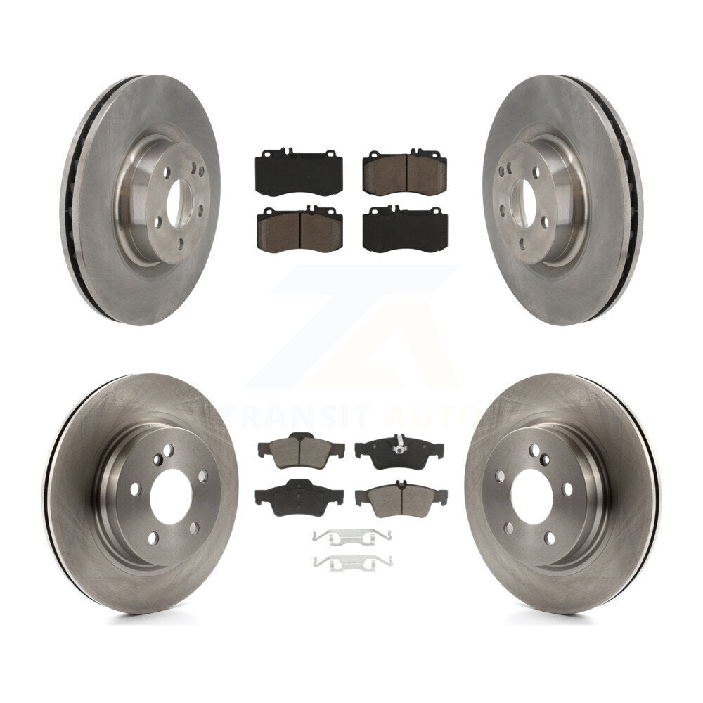 CMX Front Rear Disc Brake Rotors And Ceramic Pads Kit For 2010-2011 Mercedes-Benz E550 Sedan With 300mm Diameter Rotor