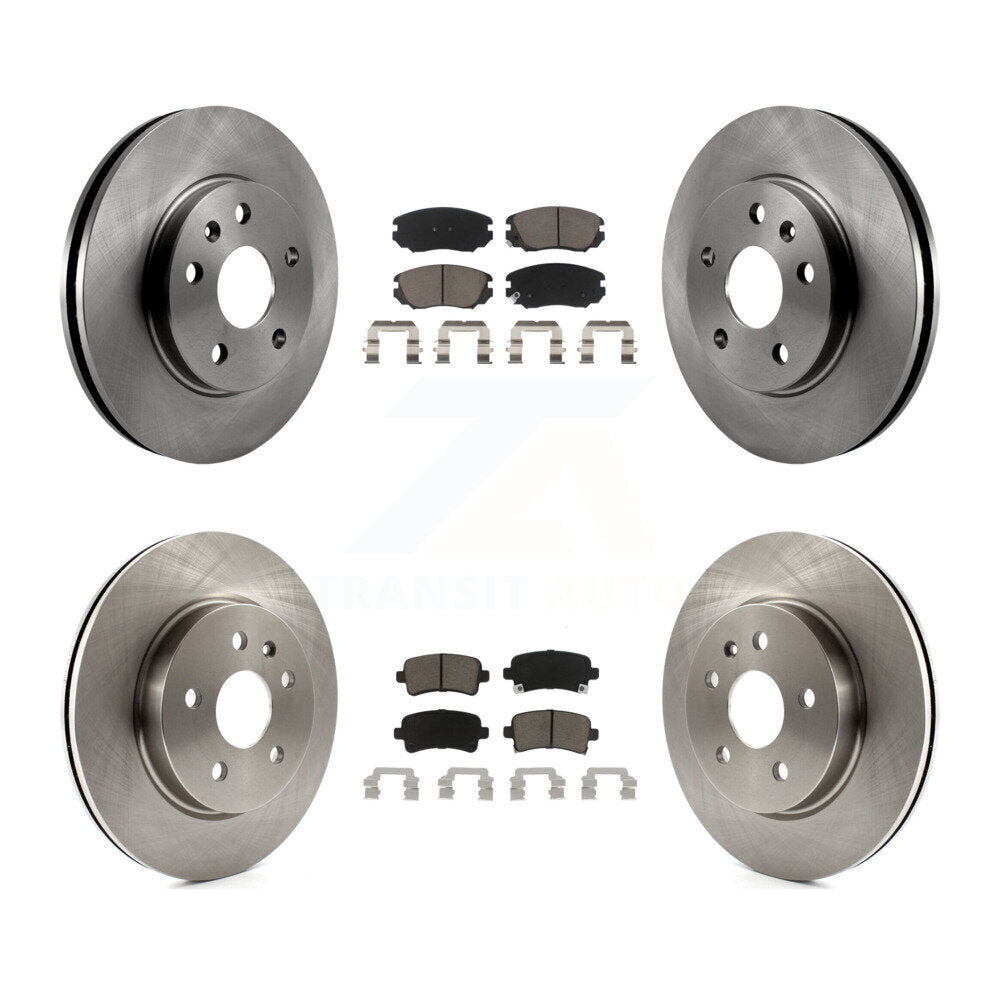 CMX Front Rear Disc Brake Rotors And Ceramic Pads Kit For 2013-2015 Chevrolet Malibu Turbocharged With 296mm Diameter Rotor