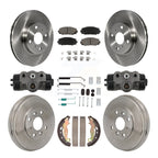 CMX Front Rear Disc Brake Rotors Ceramic Pads And Drum Kit (9Pc) For 2019 Toyota Yaris Hatchback with rear brakes K8C-104888