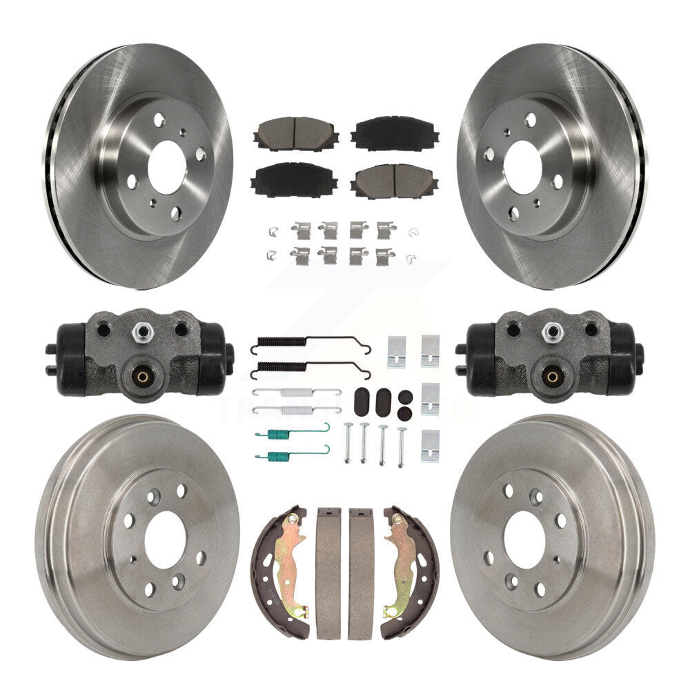 CMX Front Rear Disc Brake Rotors Ceramic Pads And Drum Kit (9Pc) For 2019 Toyota Yaris Hatchback with rear brakes K8C-104888