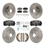 CMX Front Rear Disc Brake Rotors Ceramic Pads And Drum Kit (9Pc) For 2019 Toyota Yaris Hatchback with rear brakes K8C-104889