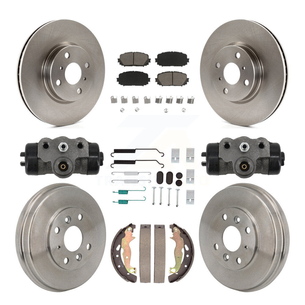 CMX Front Rear Disc Brake Rotors Ceramic Pads And Drum Kit (9Pc) For 2019 Toyota Yaris Hatchback with rear brakes K8C-104889