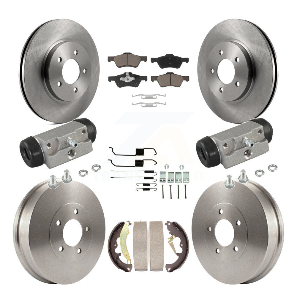 CMX Front Rear Disc Brake Rotors Ceramic Pads And Drum Kit (9Pc) For 2008 Mazda Tribute With 9" Diameter K8C-104891