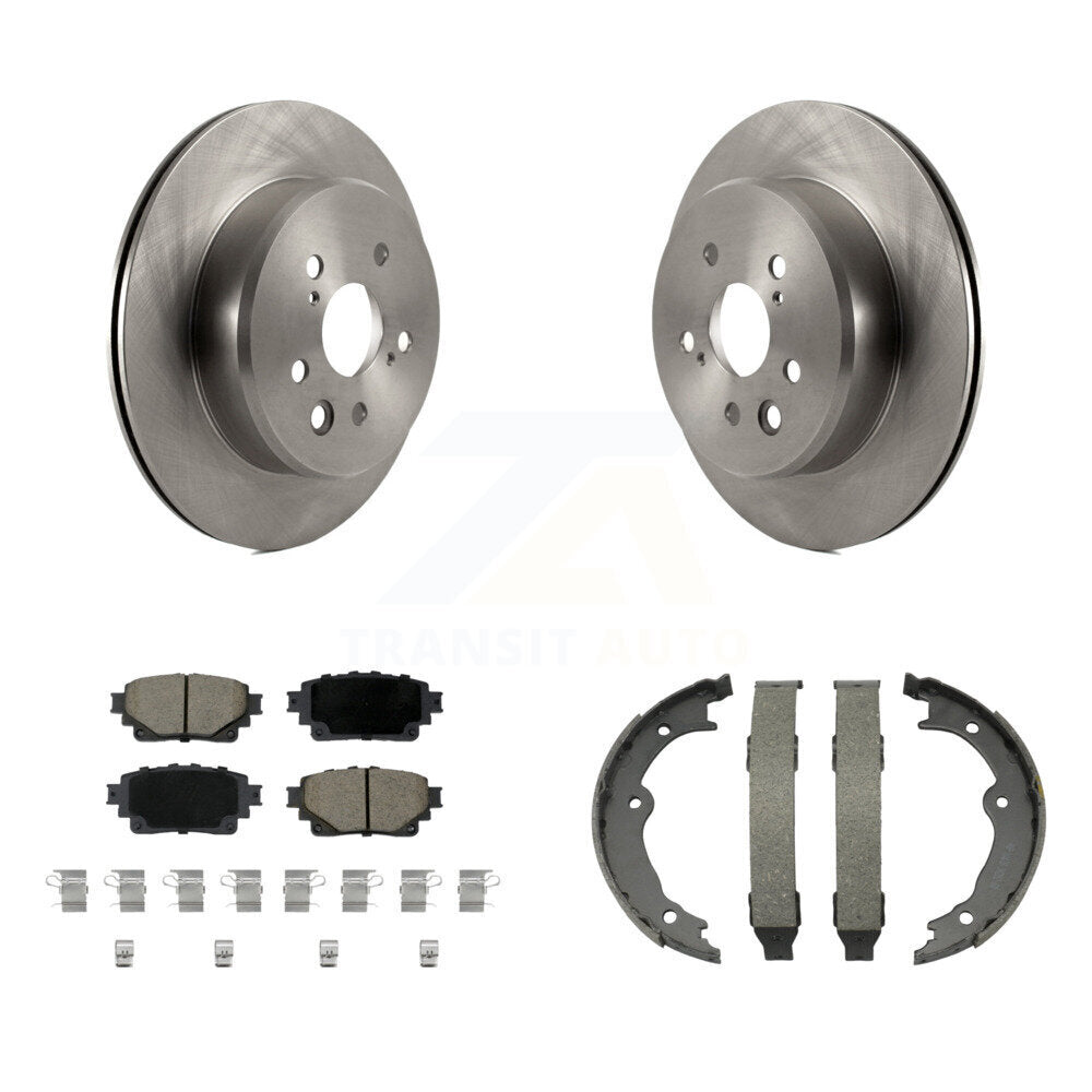 Transit Auto Rear Disc Rotors Ceramic Pads And Parking Brake Shoes Kit For 2021 Lexus RC350 RC300 With 310mm Diameter Rotor