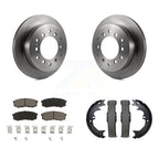 Transit Auto Rear Disc Rotors Ceramic Pads And Parking Brake Shoes Kit For Toyota 4Runner FJ Cruiser Sequoia Lexus GX470 K8C-104898