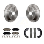 Transit Auto Rear Disc Rotors Ceramic Pads And Parking Brake Shoes Kit For 2014 Toyota Highlander Hybrid Limited with FULL HYBRID EV-GAS (FHEV) engine K8C-104899
