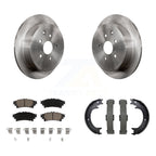 Transit Auto Rear Disc Rotors Ceramic Pads And Parking Brake Shoes Kit For Toyota Sienna Highlander Lexus RX350 RX450h K8C-104900