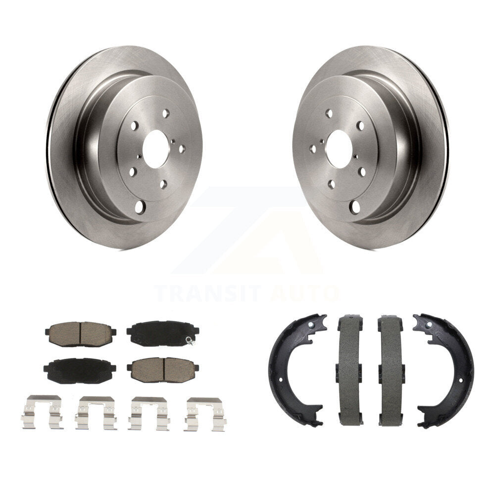 Transit Auto Rear Disc Rotors Ceramic Pads And Parking Brake Shoes Kit For Subaru Tribeca B9 K8C-104903