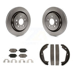 Transit Auto Rear Disc Rotors Ceramic Pads And Parking Brake Shoes Kit For 2007-2009 Volvo S80 FWD With Vented Rotor K8C-104905