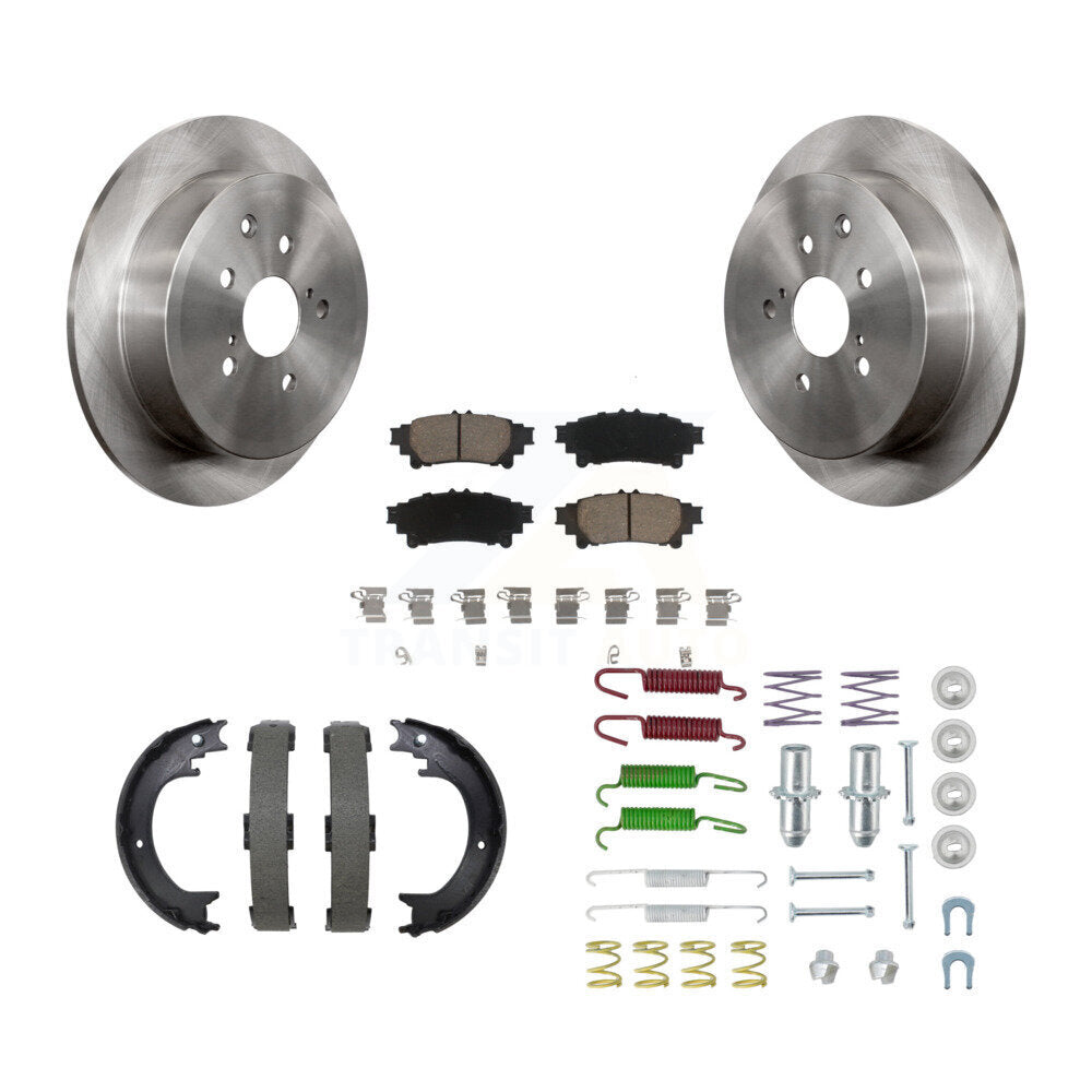 Transit Auto Rear Disc Rotors Ceramic Pads Parking Brake Shoes And Hardware Kit For Toyota Highlander K8C-104906