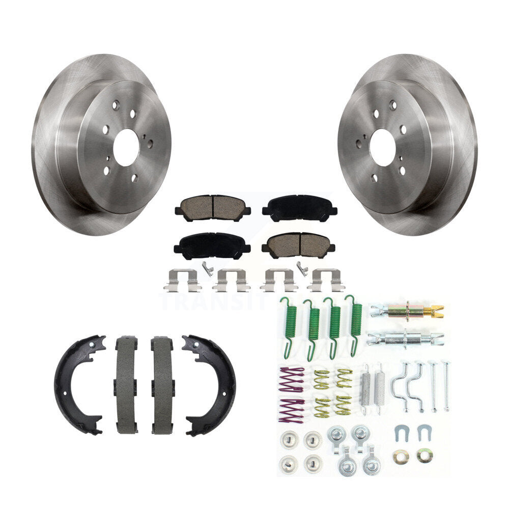 Transit Auto Rear Disc Rotors Ceramic Pads Parking Brake Shoes And Hardware Kit For 2014 Toyota Highlander Hybrid Limited