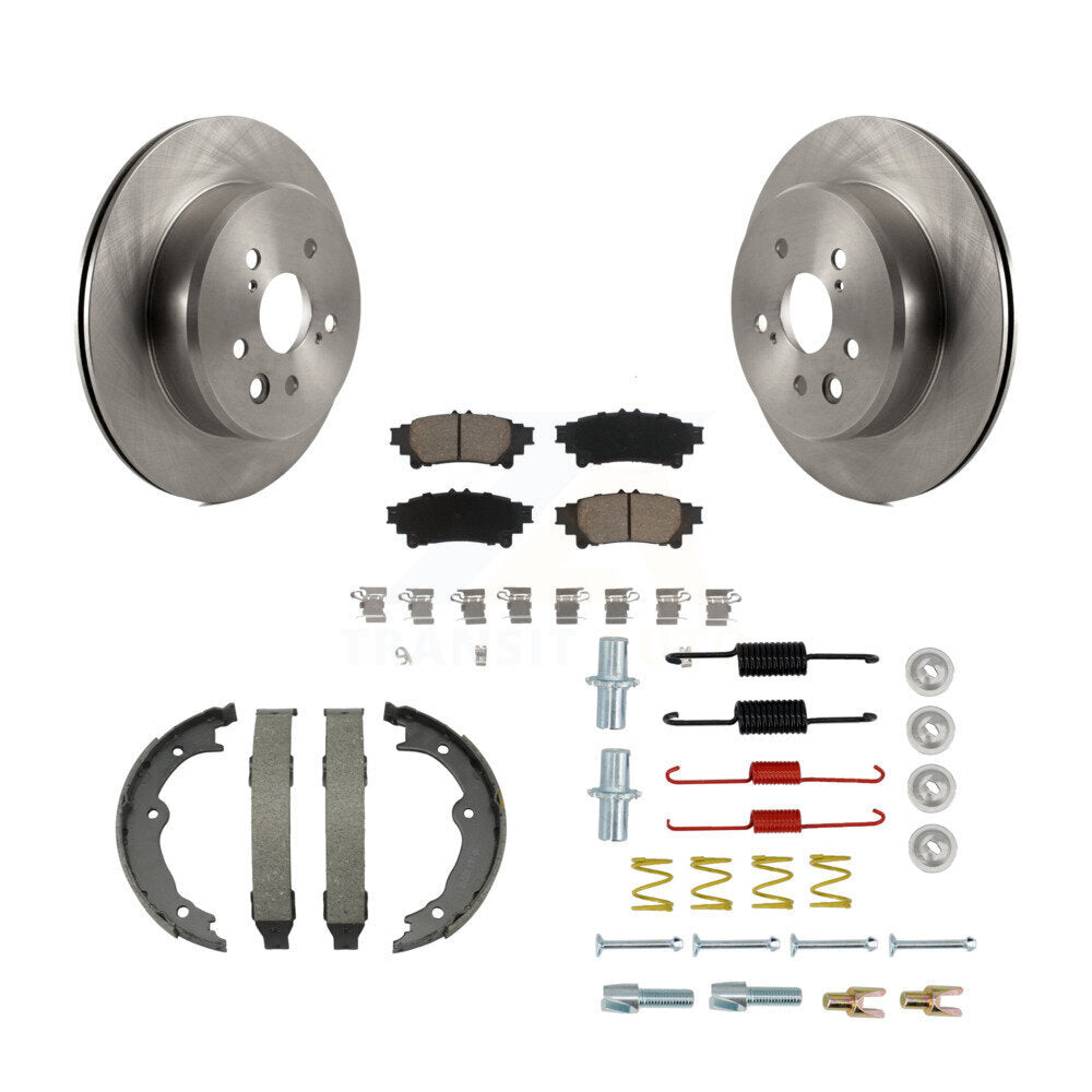 Transit Auto Rear Disc Rotors Ceramic Pads Parking Brake Shoes And Hardware Kit For Lexus IS300 IS350 GS350 RC350 RC300