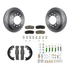 Transit Auto Rear Disc Rotors Ceramic Pads Parking Brake Shoes And Hardware Kit For Toyota 4Runner Lexus GX460 FJ Cruiser K8C-104910