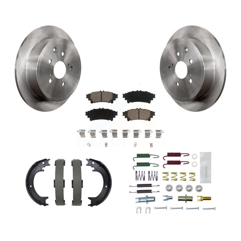 Transit Auto Rear Disc Rotors Ceramic Pads Parking Brake Shoes And Hardware Kit For 2011-2020 Toyota Sienna K8C-104914