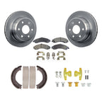 Transit Auto Rear Disc Rotors Semi-Metallic Pads Parking Brake Shoes And Hardware Kit For 2004 GMC Sierra 1500 With 2 Piston Caliper K8F-105379