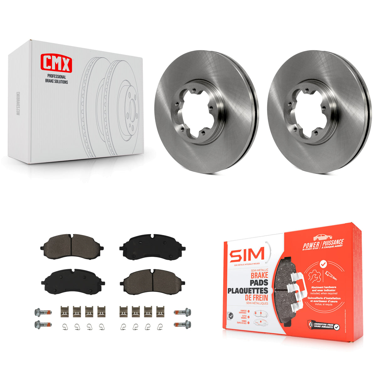 Transit Auto Front Disc Brake Rotors And Semi-Metallic Pads Kit For Ford Transit-250 Transit-350 E-Transit Transit-150 K8S-104148