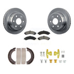 Transit Auto Rear Disc Rotors Semi-Metallic Pads Parking Brake Shoes And Hardware Kit For 2004 GMC Sierra 1500 With 2 Piston Caliper K8S-105149
