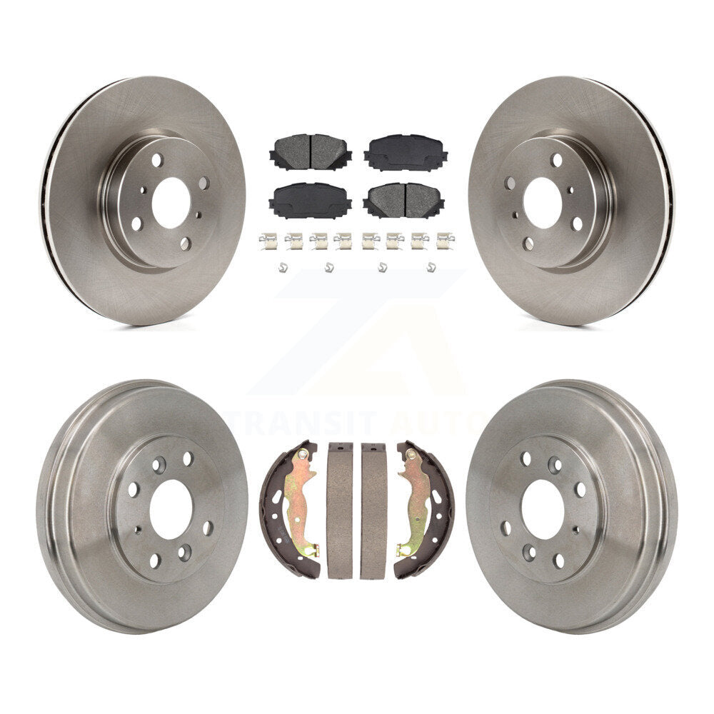 Transit Auto Front Rear Disc Brake Rotors Semi-Metallic Pads And Drum Kit For 2019 Toyota Yaris Hatchback with rear brakes K8S-105248