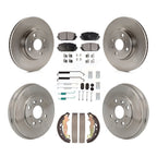 Transit Auto Front Rear Disc Brake Rotors Ceramic Pads And Drum Kit (7Pc) For 2019 Toyota Yaris Hatchback with rear brakes K8T-106042
