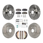 Transit Auto Front Rear Disc Brake Rotors Ceramic Pads And Drum Kit (7Pc) For 2019 Toyota Yaris Hatchback with rear brakes K8T-106043